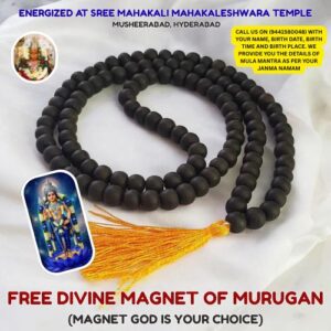 Original Karungali Malai (Free Divine Magnet) - 6mm Bead- 108 Count (Kids)
